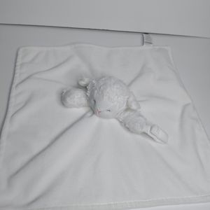 CARTER'S WHITE BABY LAMB SECURITY BLANKET PACIFIER HOLDER STUFFED PLUSH LOVIE
